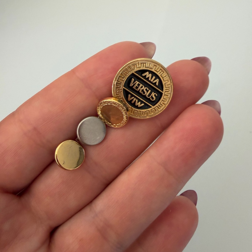 Versus Versace Gold and Silver Button Set new
